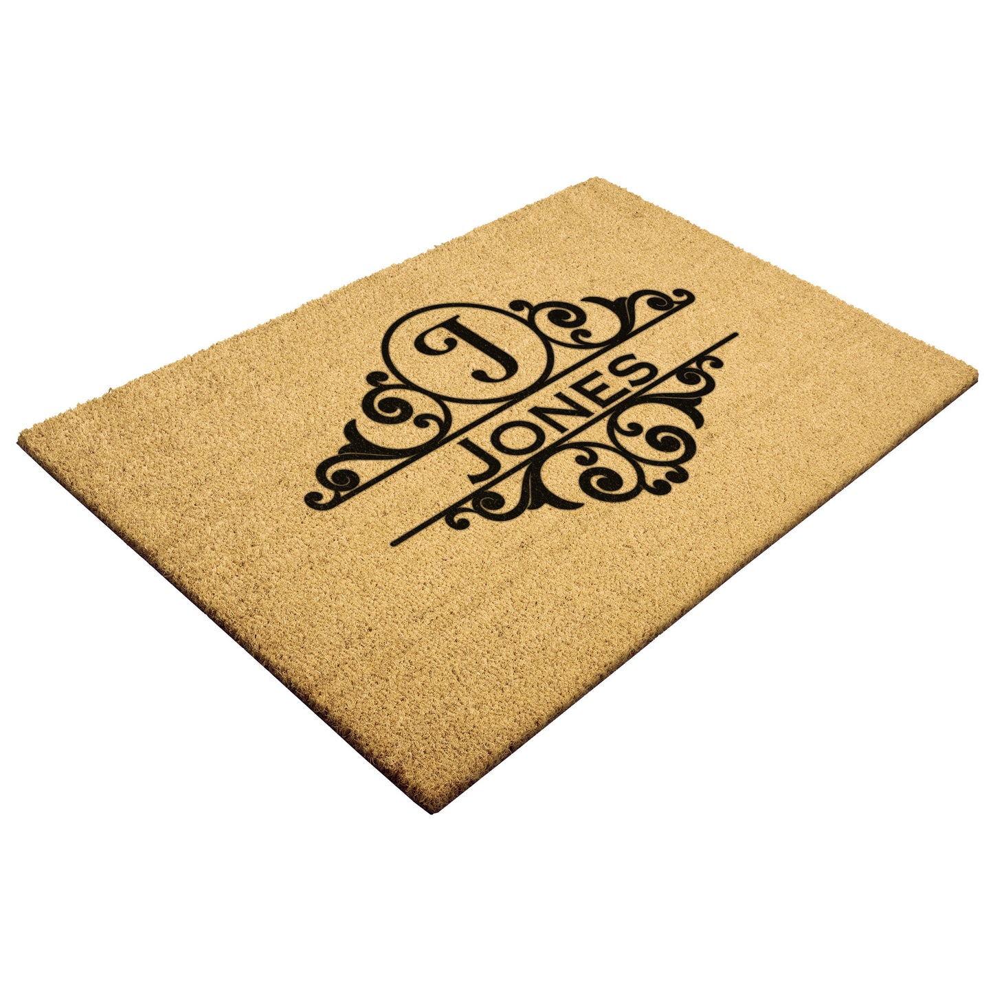 Custom Name Door Mat - Fancy Monogram
