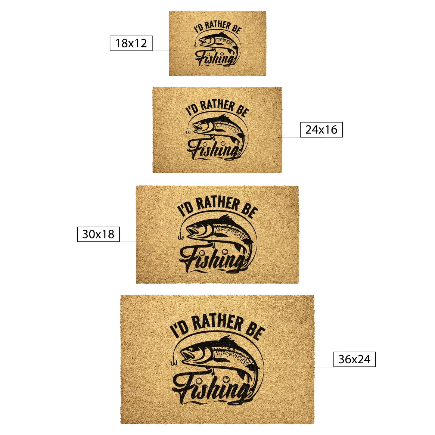 I'd Rather be Fishing - Door Mat