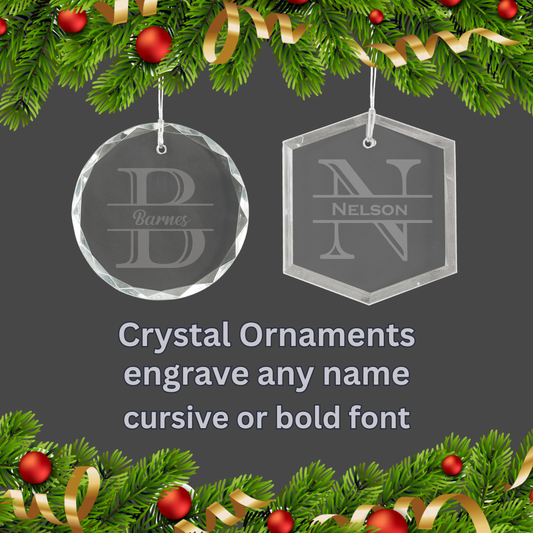 Crystal Monogram Ornament