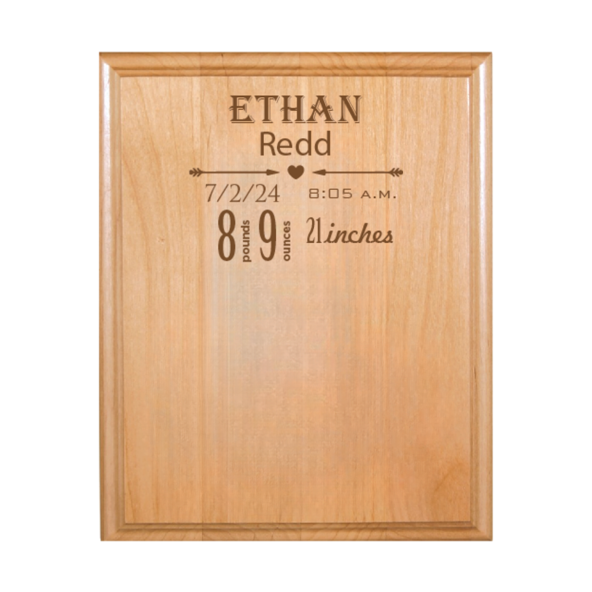 Birth Milestone Plaque