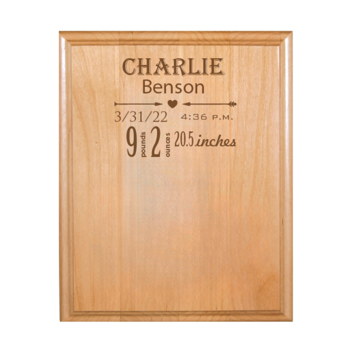 Birth Milestone Plaque