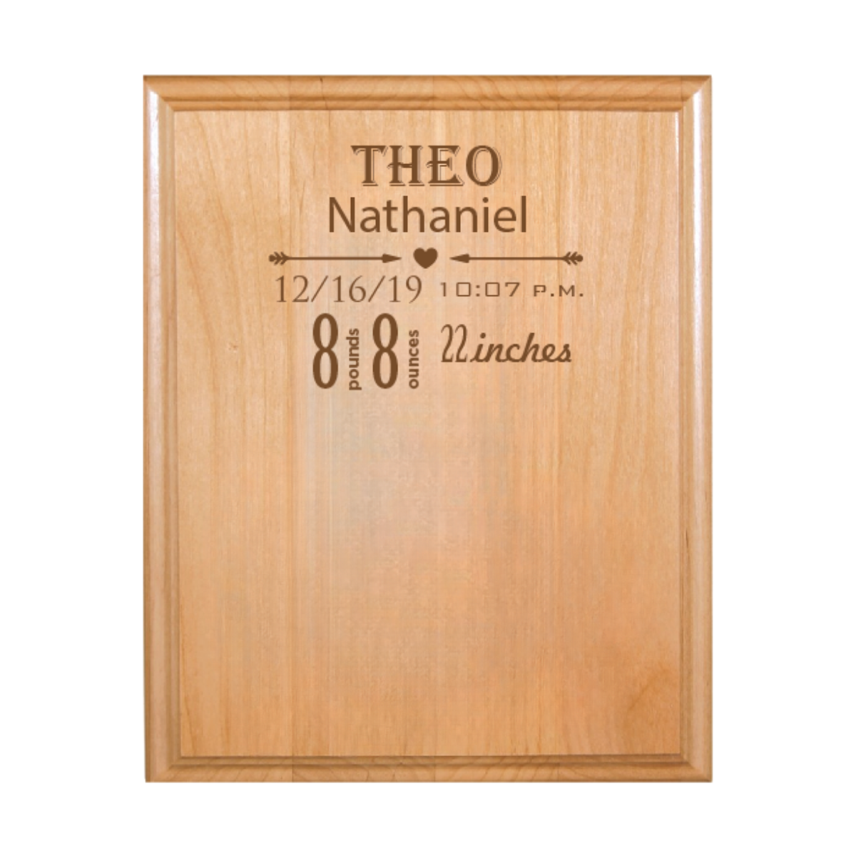 Birth Milestone Plaque