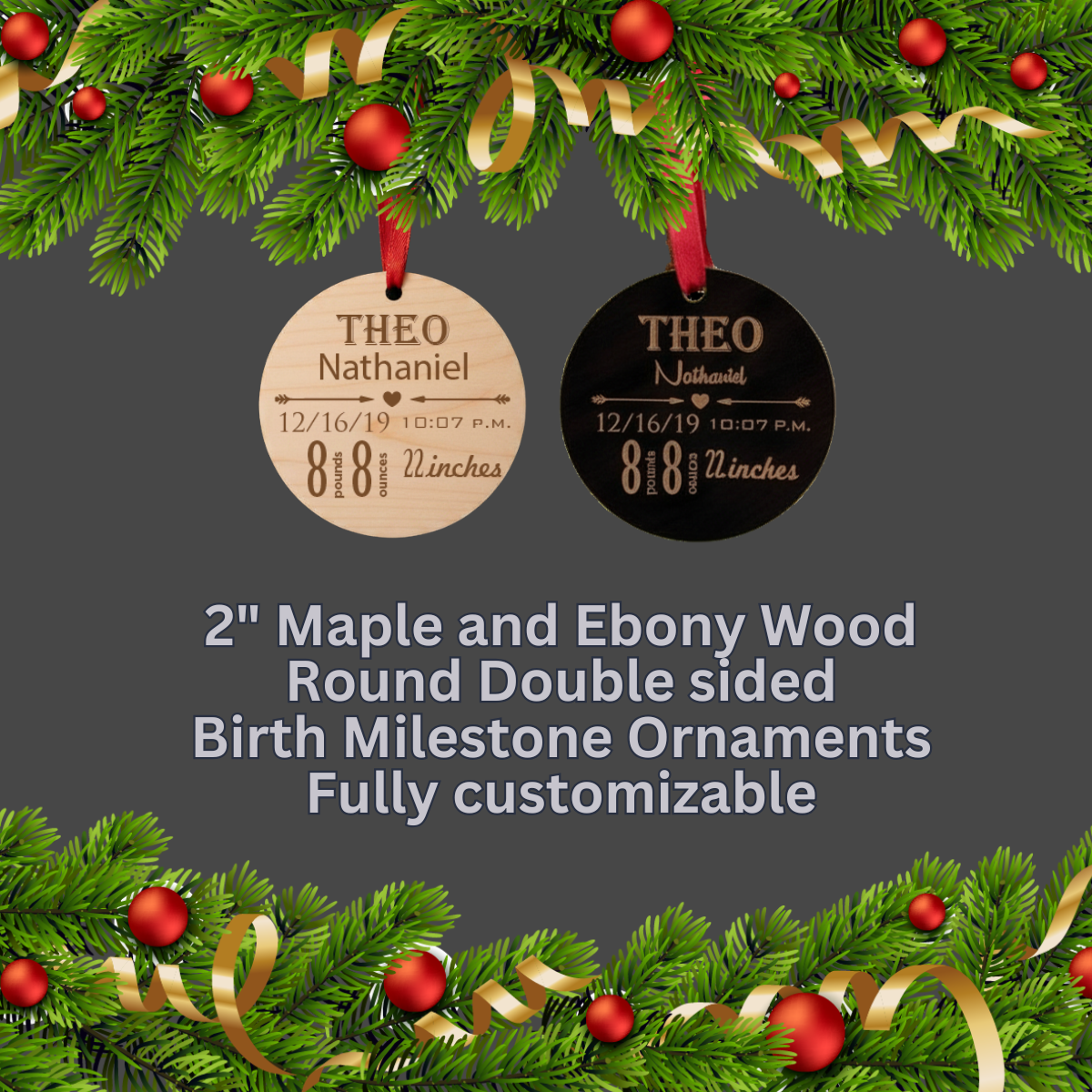 Birth Milestone Ornament
