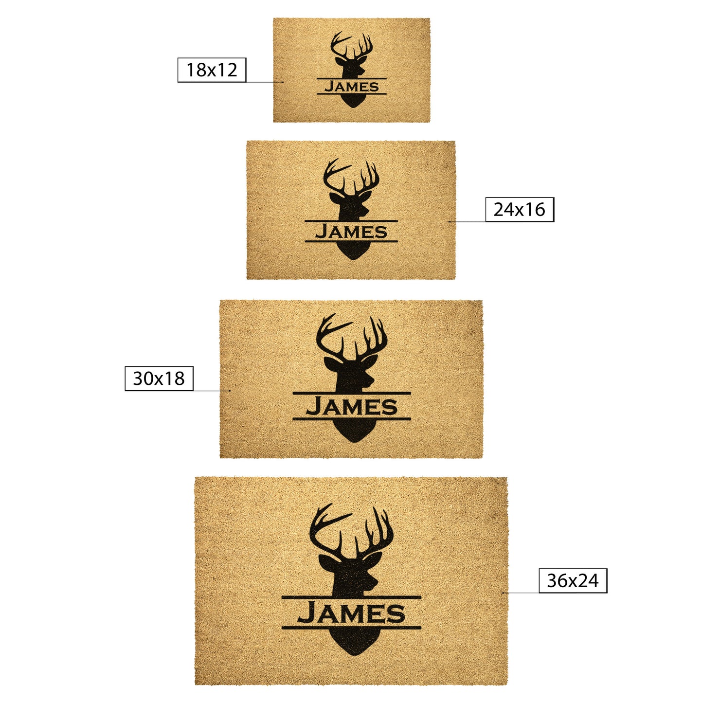 Custom Name Door Mat - Deer