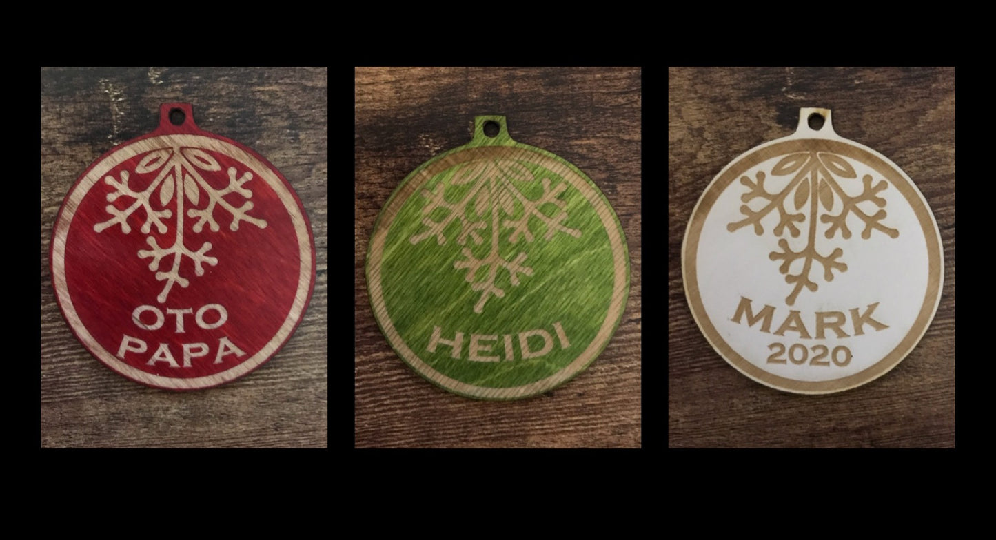 Laser Cut Wood Ornament