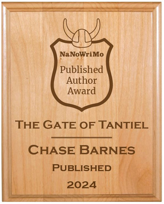 Published Author Award Plaque 5" x 7"