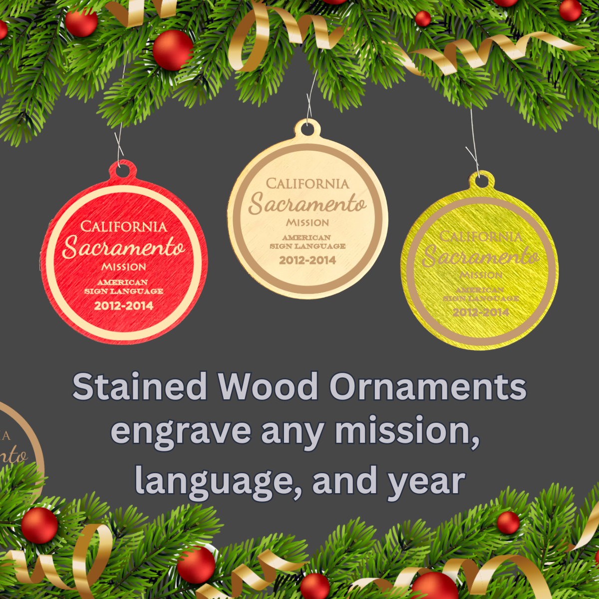 Laser Cut Wood Missionary Ornament